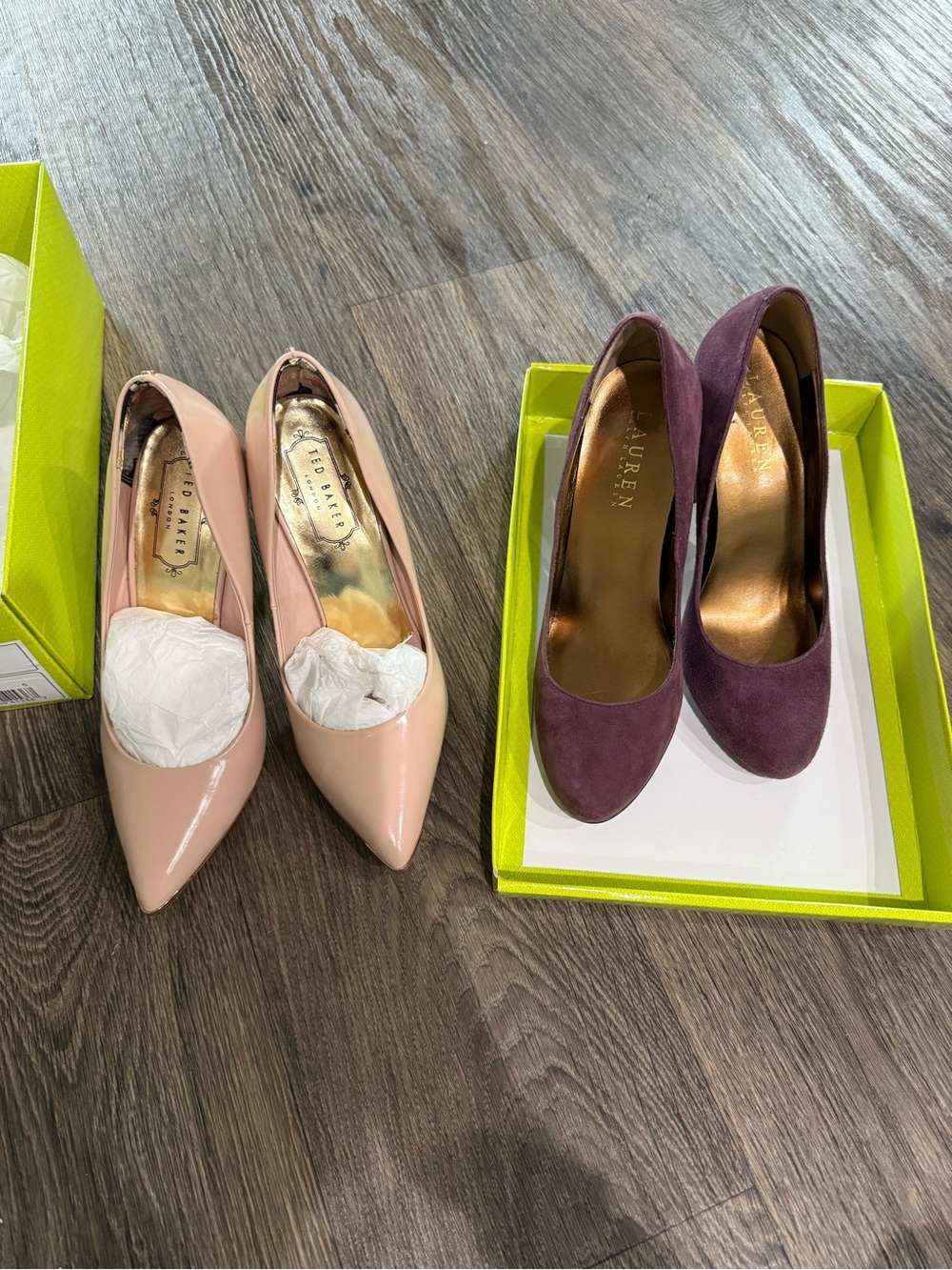Ted Baker and Lauren Ralph Lauren Purple Suede Pointed-Toe Pumps